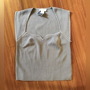 House of Harlow 1960 Grey Knit Ribbed Corset Top